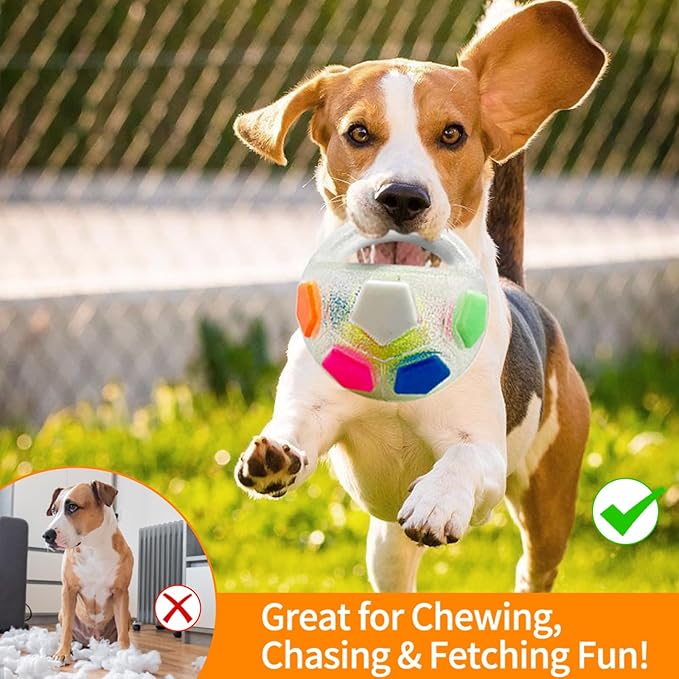 YoFellas Dog Toy Ball with Handle – Durable Squeaky Fetch Ball for Medium & Large Dogs, Floating Interactive Chew Toy for Water Play, Training & Outdoor Games