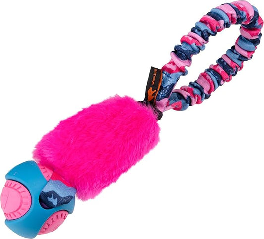 Tug-E-Nuff Pocket PowerBall Fauxtastic | Pocket-Sized Tug Toy | Durable Bungee Tug Toy for Dogs | Ideal for Interactive Dog Training and Dogs of All Ages | Made of Durable Faux Fur