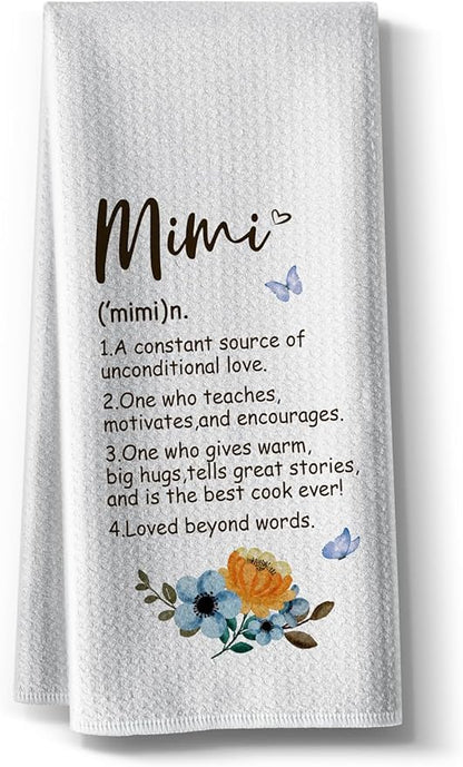 Kitchen Towels for Mimi-Funny Joked Hand Dish Kitchen DéCor, Hilarious Absorbent Tea Towel, for Mimi Nana Grandmother On Mother's Day Birthday,Christmas,Thanksgiving 16" x 24"