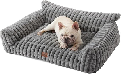 Joydeco Cat Couch for Pets, 36 inch Plush Pet Sofa, Cat Bed for Indoor Cats with Removable Washable Cover, Supportive Pet Sofa, Drak Grey
