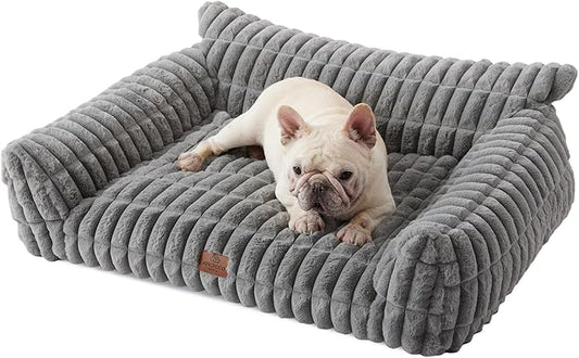 Joydeco Cat Couch for Pets, 36 inch Plush Pet Sofa, Cat Bed for Indoor Cats with Removable Washable Cover, Supportive Pet Sofa, Drak Grey