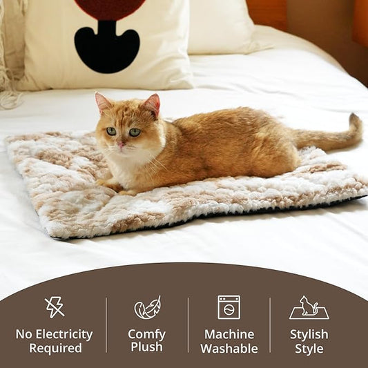 Self Warming Cat Bed, 30" x 20" Ultra Soft Cat Dog Pet Heating Pad for Indoor Outdoor, Non-Slip Heated Dog Mat Thermal Blanket