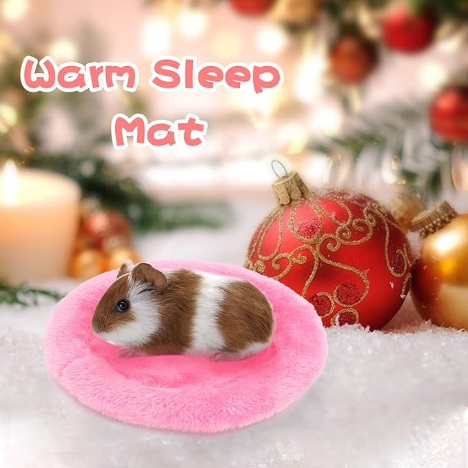 BWOGUE Hamster Bed,Round Velvet Warm Sleep Mat Pad for Hamster/Hedgehog/Squirrel/Guinea Pig/Rats and Other Small Animals