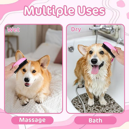 Small Dogs Brush Puppy Hair Brush Soft Pet Massaging Grooming Brushes Gentle Hair Remover for Teddy Yorkies Maltese Shih Tzu Chihuahua Maltipoos Small Breeds Cat Animals Wet or Dry Fur (pink)