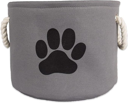 Bone Dry Pet Storage Collection Collapsible Bin, Medium Round, Gray
