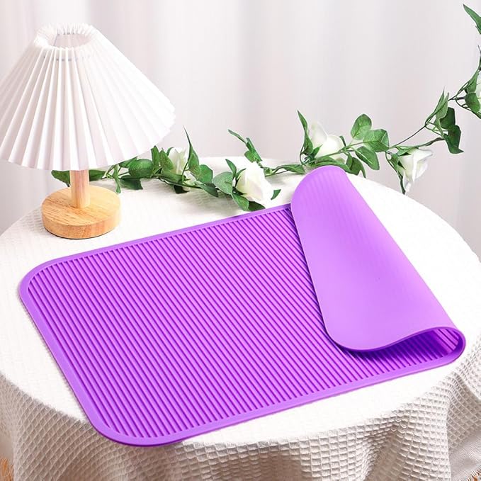Pet Grooming Table Non-Slip Mat - Padded Mat for at-Home Grooming Dogs and Cats,Bathing Mat for Pets, Diameter：57cm/22.44inch (Purple, 57cm/22.44inch)