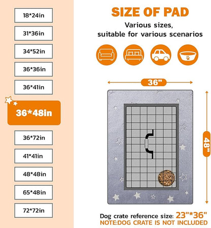 LOOBANI Washable Pee Pads for Dogs, Fast Absorption Reusable Puppy Pads, Waterproof Whelping Pad, Non Slip Training Pet Playpen Mat for Floor, Dog Crate, Grey 2 Pack 36 x 48 in