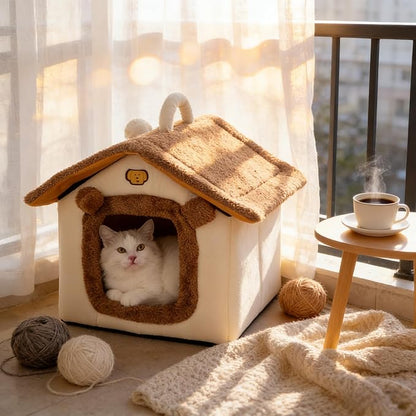 Indoor Cat House, Dog Tent for Indoor, Covered Dog Bed Pet House with Non-Slip Bottom, Indoor Cozy Cave for Kitten, Puppy & Small Pets