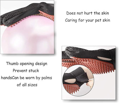 Pet Grooming Glove Hair Remover Brush Gentle Deshedding Efficient Pet Mitt Pet Massage Gloves Left & Right Hand Draw Dogs Cats Horses Long Short Fur (1Pair Left & Right Hand)