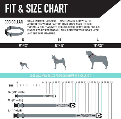 Wolfgang Heavy Duty, Adjustable Dog Collar with Quick Release Nylon Buckle for Walking & Training, Mixtape Print, Medium