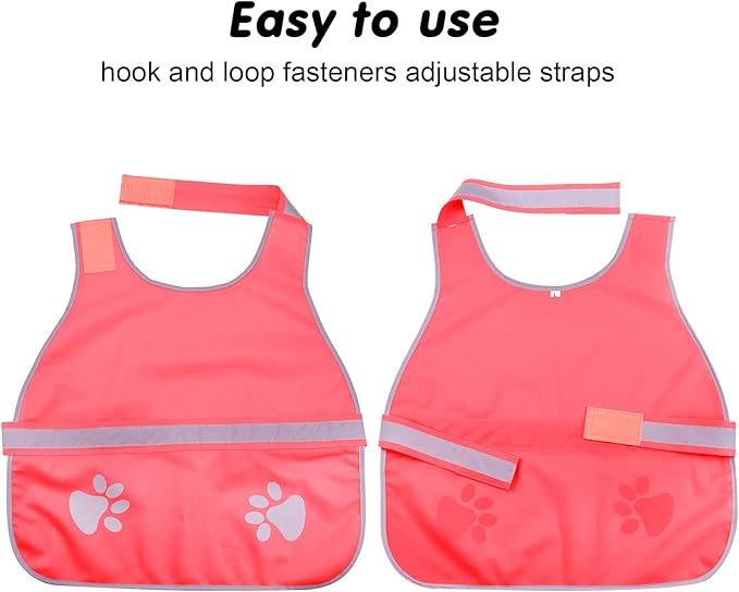 Geyoga 2 Pieces Dog Reflective Vest Adjustable Dog Safety Service Vest Pet High Visibility Apparel Pet Jacket Clothes Safeguard for Hunting Outdoor Walking Night(L,Pink, Blue)