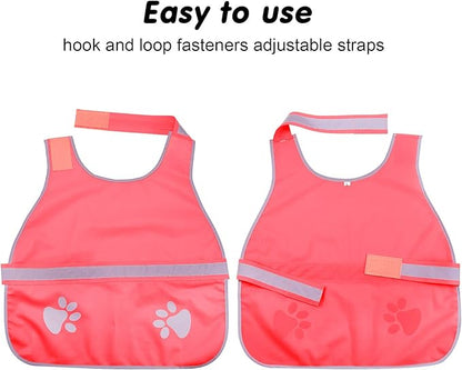 Geyoga 2 Pieces Dog Reflective Vest Adjustable Dog Safety Service Vest Pet High Visibility Apparel Pet Jacket Clothes Safeguard for Hunting Outdoor Walking Night(L,Pink, Blue)