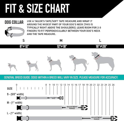 Wolfgang Heavy Duty, Adjustable Dog Collar with Quick Release Nylon Buckle for Walking & Training, CutBow Print, Small