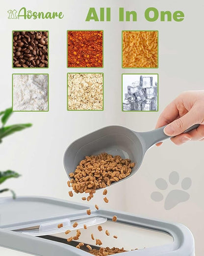 1 Cup Pet Food Scoop Set With Measuring Lines For Dog, Puppy and Cat (Black and White)