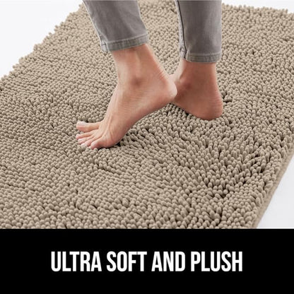 GORILLA GRIP SoakSTOPPER Dog Door Mat, 36x24 Machine Washable Rug Absorbent Doormat Captures Moisture Mud Dirt, Quick Dry Soft Chenille Entryway Rugs Indoor Entrance Mats for Dog Paws, Beige