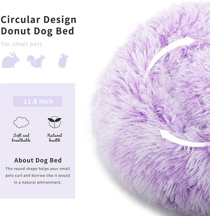 Bunny Bed Rabbit Hideout Large Soft & Comfortable Small Animal Bedding Cozy Bed Mat Warm Hideaway Cage Accessories for Guinea Pig White and Purple
