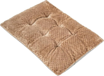 Fuzzy Deluxe Pet Beds, Super Plush Dog or Cat Beds Ideal for Dog Crates, Machine Wash & Dryer Friendly (15" x 23", S-Mocha)