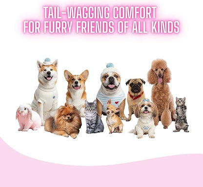 Pet Teepee Dog, Puppy and Cat Tents Tipi Bed Portable Houses with Thick Cushion for Pets Up to 33lbs, White