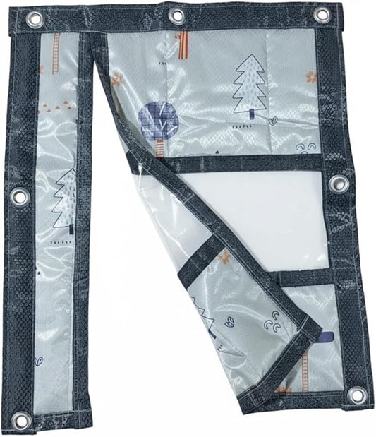 Dog Door Flap, Insulated Windproof Magnetic Replacement Pet Door Cover with Clear Window & Weighted Bottom Bar,for Dog Houses, Cat Houses, and Other Pet Shelters,2 Sizes (18 * 23.6)