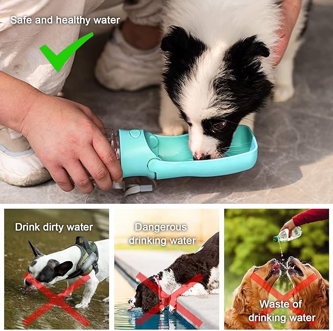 Portable Dog Water Bottle for Walking, Leak Proof Foldable Pet Water Bottles Dispenser Bowl Travel Drink Cup for Walking Hiking Traveling