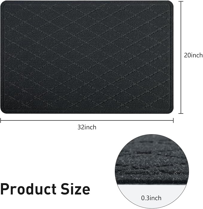 Stair Treads Non Slip Landing Rug for Wooden Steps Indoor, Peel and Stick Stair Treads Matching-Mat 20"X32" Landing Slip Resistant Stair Rugs for Kids and Dogs, Black