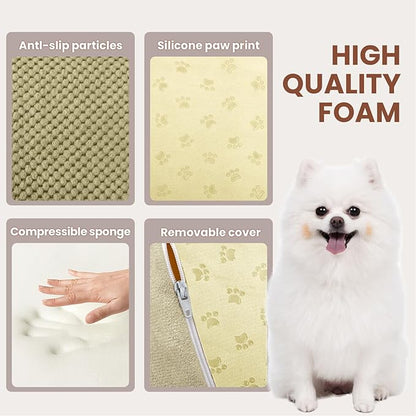 5 Steps Dog Stairs for Bed, 24" Dog Steps for High Bed, High Density Pet Steps for Small Dogs, Extra Wide Non-Slip Dogs Ramp for Injured, Older Pets, Small Cats, Camel