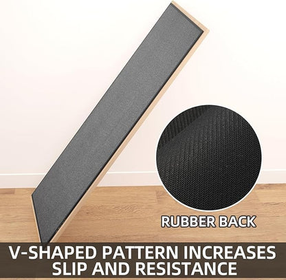 Kitchen Mat 1 PCS, Cushioned Non Slip Rugs for Kitchen Floor, Absorbent Runner Comfort Standing Mats Washable for Kitchen, Office, Home (Black, 17.3"x95")