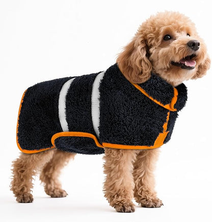 Bienbee Dog Bathrobe, Quick Drying Super Absorbent Dog Robes for After Bath, Warm Keeping Dogs Towel, Dogs Bath Supplies, Black S
