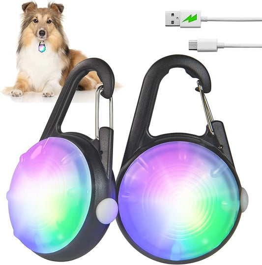 4 Modes Dog Lights for Night Walking, IP68 Waterproof Dog Collar Light, High Capacity Rechargeable Collar LED for Night Time Clip On（Black）