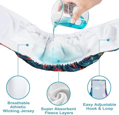 wegreeco Small Dog Diapers Male,Reusable Belly Bands for Male Dogs,Washable Doggie Puppy Diapers Wraps,Medium Large Size (5 Pack Medium, Marine Animal)