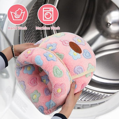 YUEPET Guinea Pig Bed Cuddle Cave Warm Fleece Cozy House Bedding Sleeping Cushion Cage Nest for Small Animal Squirrel Chinchilla Hedgehog Cage Accessories(Pink Flower