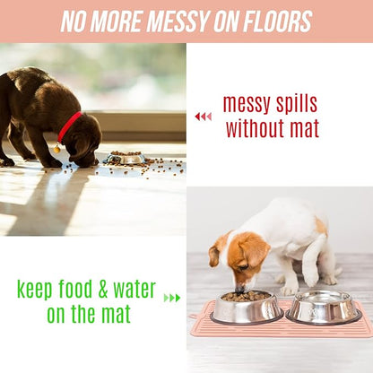 Keep Your Floors Clean with Dahaiwua Pet Food Mat - Dishwasher Safe, Food-Grade Safe for Dogs and Cats Mat for Prevent Food and Water