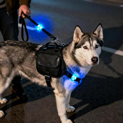 LaRoo LED Dog Collar Light - Waterproof Clip-On 3 Modes, High Visibility for Night Walking/Camping, Pet Safety Light for Small/Medium/Large Dogs (Blue)