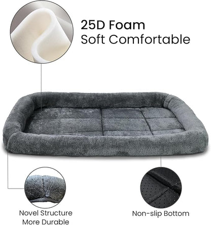 Patas Lague Bolster Dog Bed for Extra Small Dogs 16''x12'', Soft Warm Foam Pet Sofa Bed, Machine Washable Pet Cat Crate Mat for Toy Breeds, Dark Grey