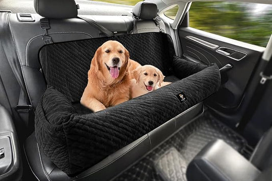 Sephyroth Dog Car Seat for Large Dogs Under 100LBS,Dog Car Bed Washable Pet Travel Safety-Black