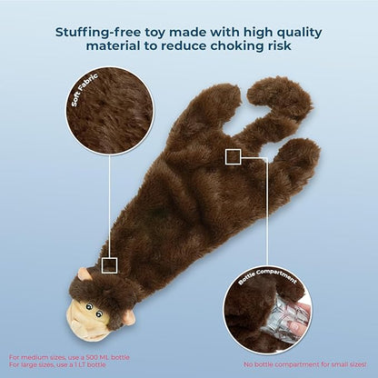 Best Pet Supplies Squeaky Dog Toys with Soft Durable Fabric for Small, Medium and Large Pets Interactive Toy for Indoor Play, Supports Active Biting and Play - Monkey, Squirrel, Small