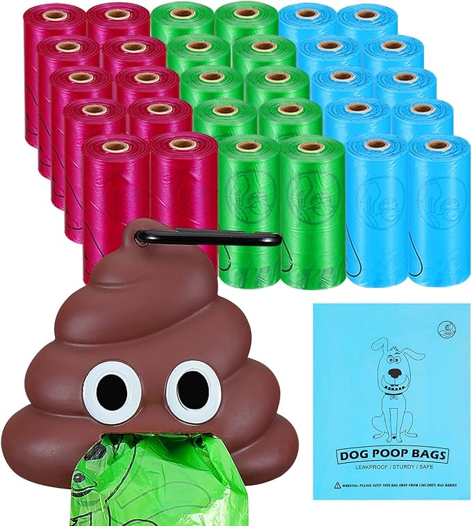 Letalong Dog Poop Bag With Holder, 450 Counts Scented Doggie Waste Bags With 1 Dispenser, Pet Poop Bags Rolls For Doggy