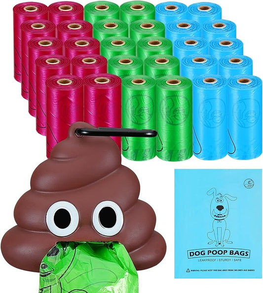Letalong Dog Poop Bag With Holder, 450 Counts Scented Doggie Waste Bags With 1 Dispenser, Pet Poop Bags Rolls For Doggy