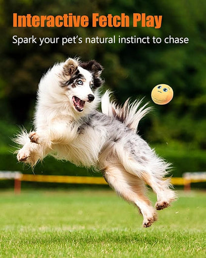 Squeaky Dog Toys, Stuffed Plush Puppy Toy Balls to Keep Them Busy, (4 Pack) Interactive Funny Pet Ball with Squeaker for Puppies Small Breed Medium Dogs