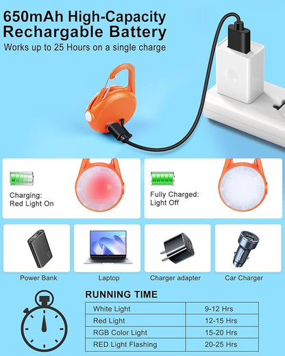Dog Collar Light, 4 Modes Dog Lights for Night Walking, Rechargeable LED Pet Collar Light for Nighttime Clip on, IP68 Waterproof Pet Walking Accessories-2 Pack (Orange)