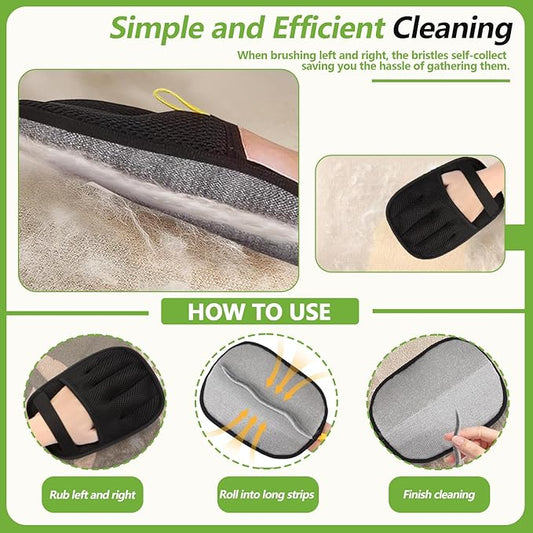 2 Packs Electrostatic Pet Hair Remover Glove for Dogs and Cats – Reusable Brush Pet Hair Removal Glove for Furniture, Car Interiors, Bedding & Clothing