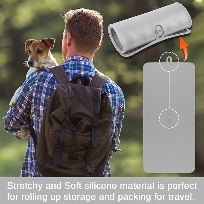 Pet Placemat for Dog and Cat,Mat for Prevent Food and Water Overflow,Portable and Foldable Mat,Suitable for Medium and Small Pet Placemat for Dog and Cat(Grey)