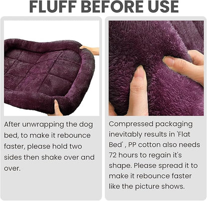 Patas Lague Bolster Dog Bed for Small Dogs 24''x18'', Soft Warm Foam Pet Sofa Bed, Machine Washable Pet Cat Crate Mat for Small Breeds, Taupe