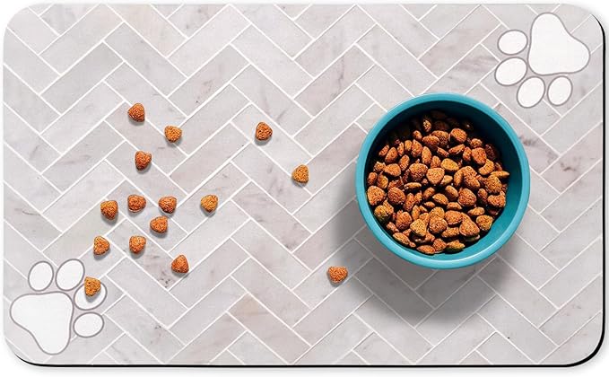 Dog Food Mats,Cat Absorbent Water Bowl Feeding Mats Pet Placemats for Food and Water Wood 24 * 32 inch