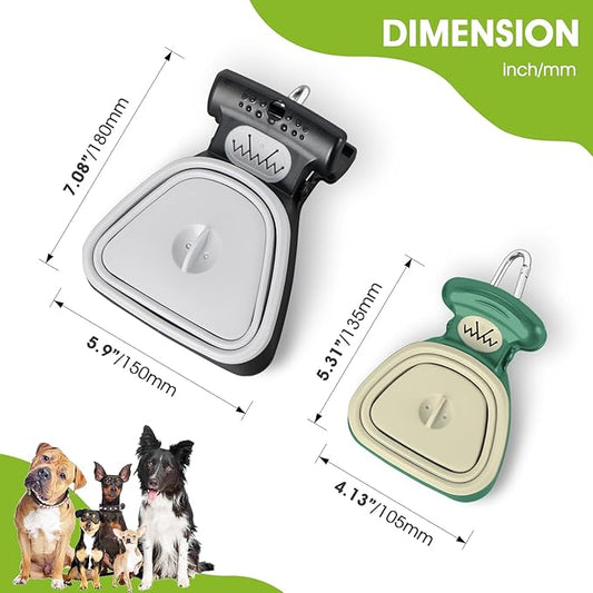 SuperDesign Dog Pooper Scooper - Ideal for Small & Large Dogs, Yard & Walks, Adjustable Leash & Bag Attachment, Perfect for Travel & Camping (Green)