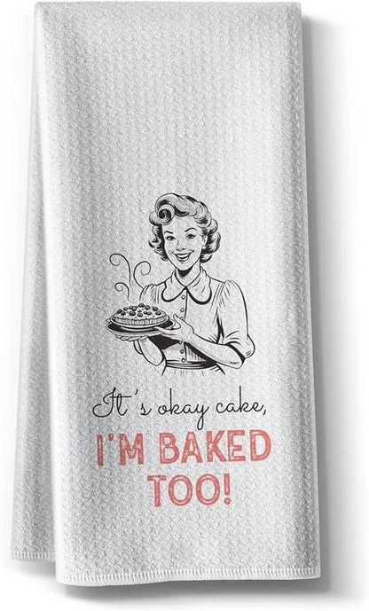 Funny Baked Kitchen Towels-Joked Hand Dish Kitchen DéCor,Absorbent Tea Towel, for Mother Hostess New Home Friend Housewarming 16" x 24"