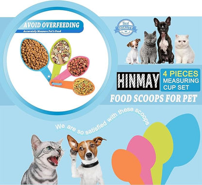 Pet Food Scoops Plastic Measuring Cups Set for Dog Cat and Bird Food (Random Color)