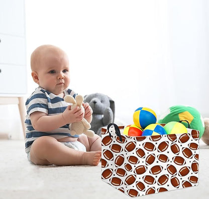 Rectangular Football Basket Kids Baby Storage Basket Cute Kids Toy Storage Bin Organizer Shelf Book Sports Footballl Room Decor(Football)