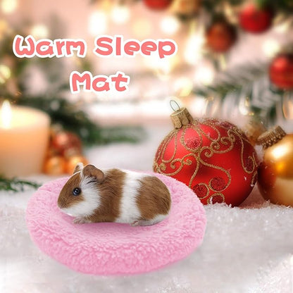 BWOGUE Hamster Bed,Round Velvet Warm Sleep Mat Pad for Hamster/Hedgehog/Squirrel/Mice/Rats and Other Small Animals