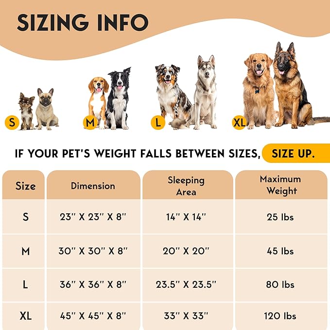 PetJett Dog Beds Large Sized Dog - 36'' Calming Round Bed, Anti-Slip & Washable Super Soft Donut Bed, Fluffy Faux Fur Anti-Anxiety Premium Comfort Pet Bed, Fits Dogs up to 80 lbs - Brown